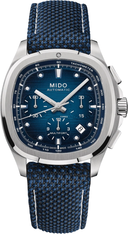Mido,Multifort 41.20x42mm,41.20x42mm,Stainless Steel,Blue,Automatic,Chronograph,Day,M049,M049.527.11.041.00