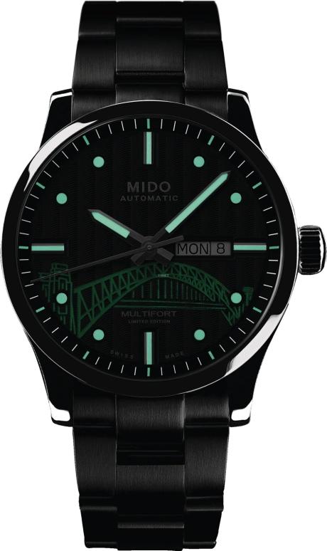 Mido,Multifort 42mm,42mm,Stainless Steel,Coal Gray,Luminous,Black,Green,Automatic,80hours,In-house Caliber,M005,M005.430.11.061.81