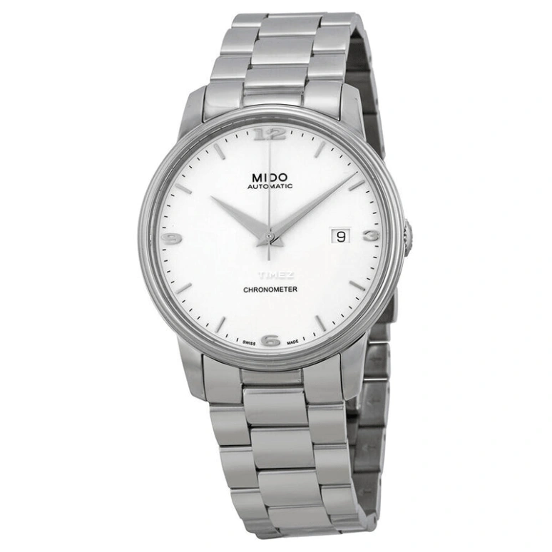 Mido,Baroncelli 39mm,39mm,Stainless Steel,White,Automatic,Day,38hours,M010,M010.408.11.011.00