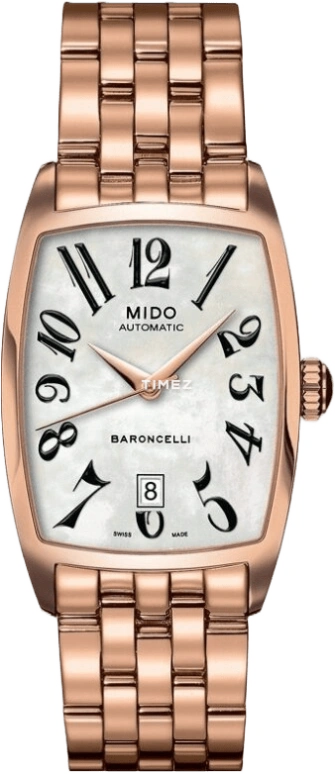 Mido,Baroncelli 36mm,36mm,Stainless Steel,White,Automatic,Day,42hours,M003,M003.307.33.112.00