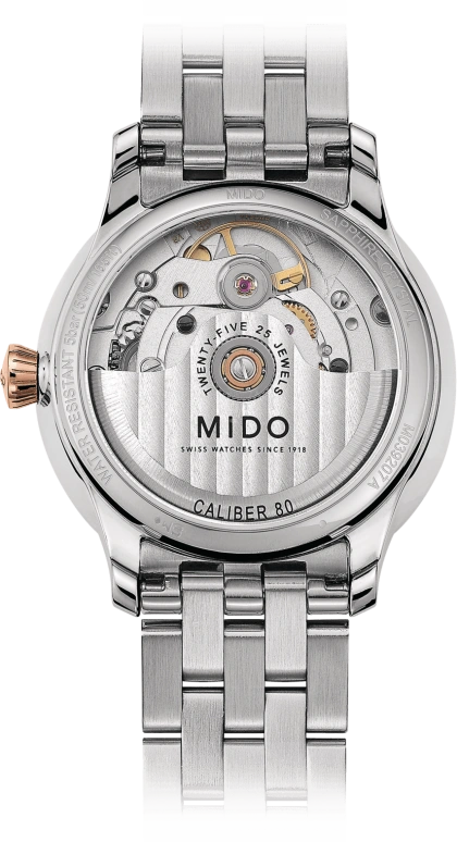 Mido,Baroncelli 33mm,33mm,Stainless Steel,White,Automatic,80hours,In-house Caliber,M039,M039.207.22.106.00