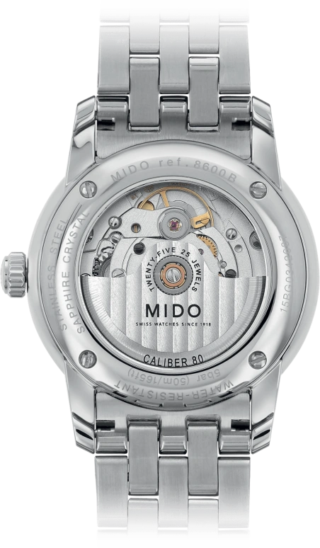 Mido,Baroncelli 38mm,38mm,Stainless Steel,Blue,Automatic,80hours,In-house Caliber,M8600,M8600.4.15.1