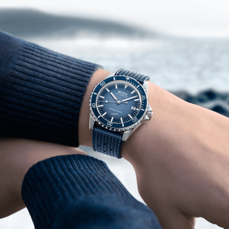 Mido,Ocean Star 40.50mm,40.50mm,Stainless Steel,Gradient,Blue,Automatic,Day,Sapphire,Crystal Glass,M026,M026.807.11.041.01