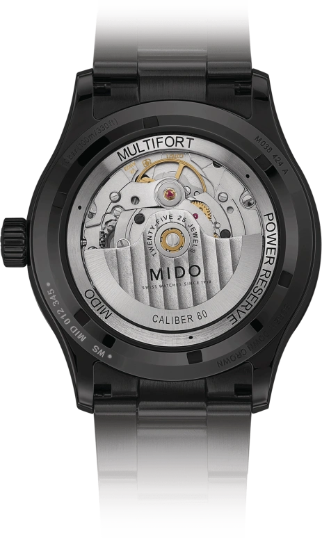 Mido,Multifort 42mm,42mm,Stainless Steel,Black,Automatic,Date,Power Reserve Indicator,M038,M038.424.33.051.00