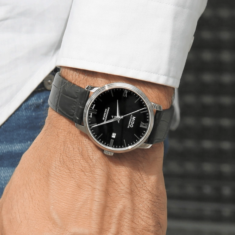 Mido,Baroncelli 40mm,40mm,Stainless Steel,Black,Automatic,Day,Anti-magnetic,M027,M027.408.16.058.00