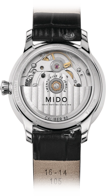 Mido,Baroncelli 33mm,33mm,Stainless Steel,White,Automatic,80hours,In-house Caliber,M039,M039.207.16.106.00