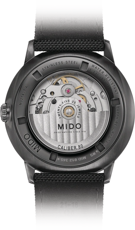 Mido,Commander 40mm,40mm,Stainless Steel,See-through,Automatic,Date,Anti-magnetic,M021,M021.407.37.411.00
