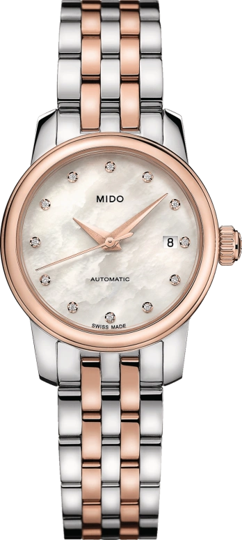 Mido,Baroncelli 25mm,25mm,Stainless Steel,White,Automatic,38hours,Sapphire,M039,M039.007.22.106.00