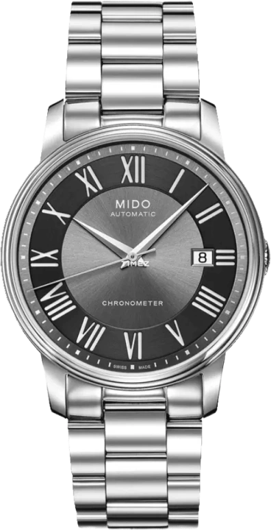 Mido,Baroncelli 39mm,39mm,Stainless Steel,Grey,Black,Automatic,Day,38hours,M010,M010.408.11.063.09