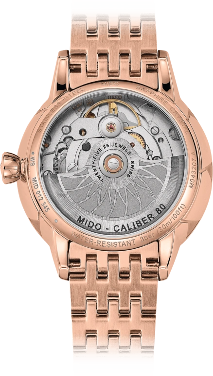 Mido,Rainflower 34mm,34mm,Stainless Steel,White,Automatic,Date,Anti-magnetic,M043,M043.207.33.106.00