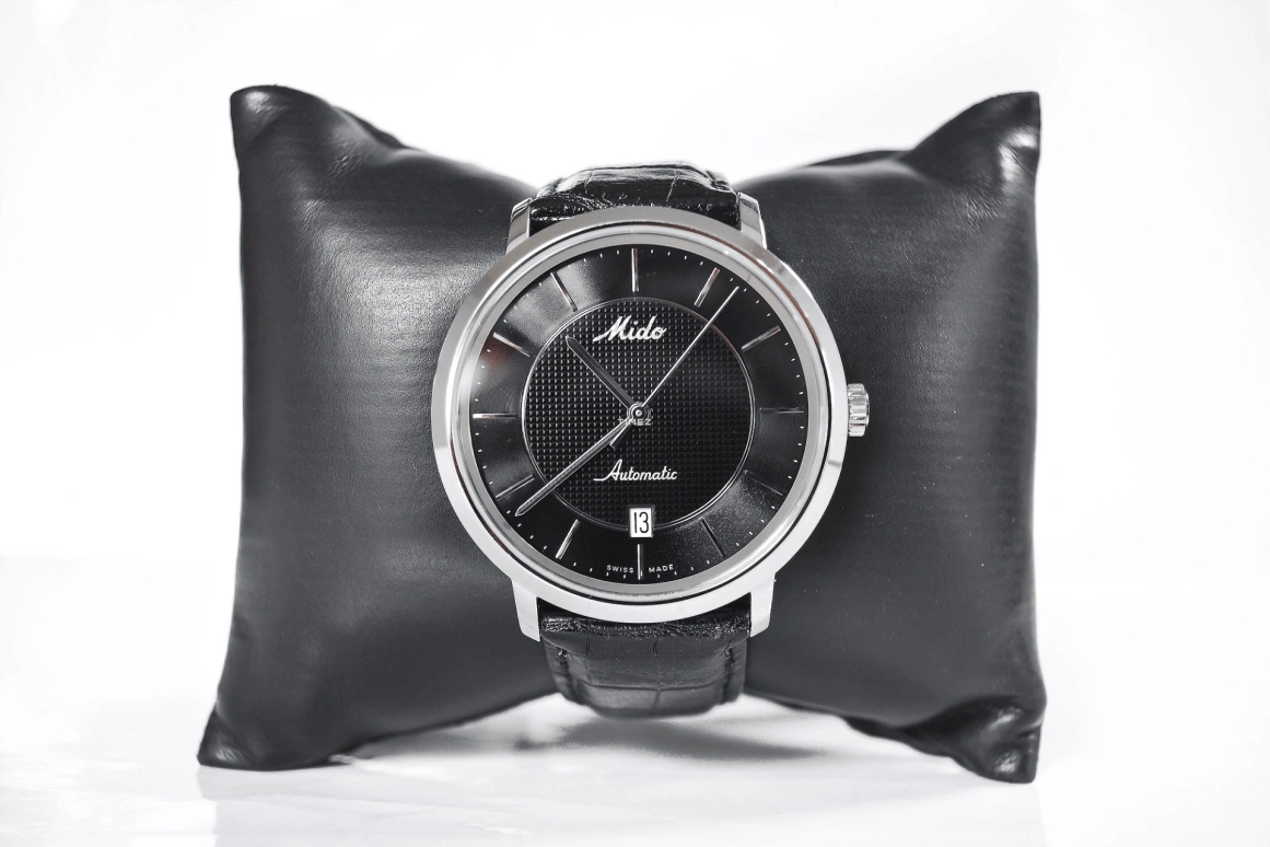 Mido,Baroncelli 39mm,39mm,Stainless Steel,Black,Automatic,Day,Sapphire,Crystal Glass,M3890,M3890.4.18.4