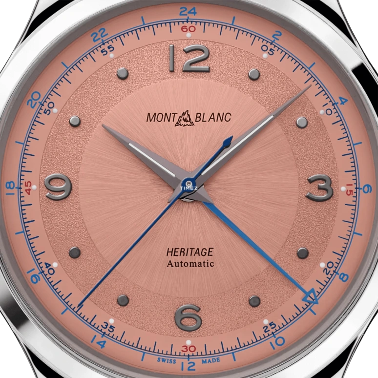 Montblanc,Heritage 40mm,40mm,Stainless Steel,Smoky Gray,Red,Automatic,Dule Time,42hours,MB119950