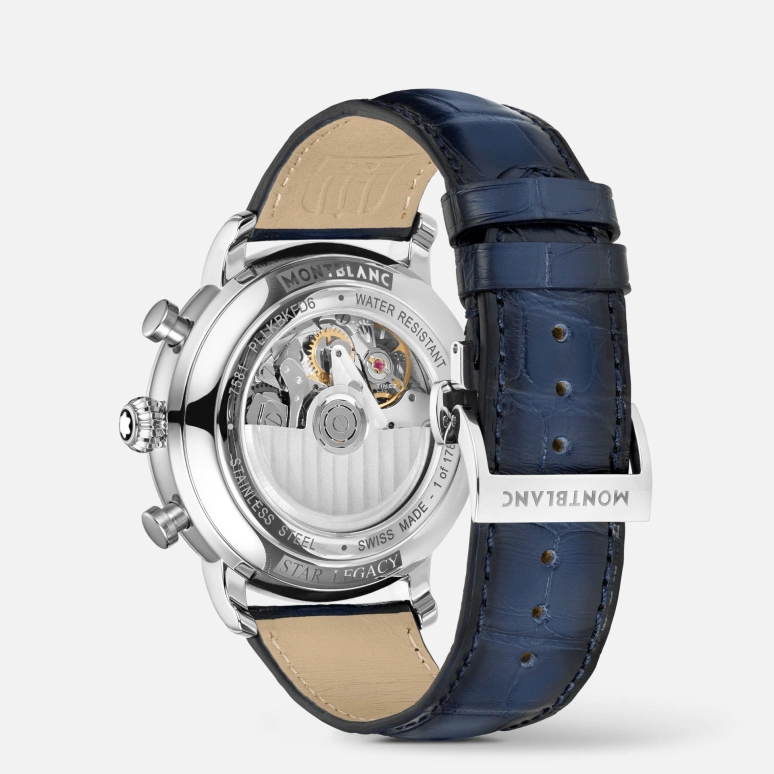 Montblanc,Star 42mm,42mm,Stainless Steel,Blue,Automatic,Day,Sapphire,MB129627