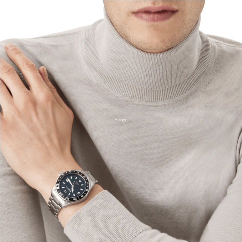 Montblanc,1858 42mm,42mm,Stainless Steel,Black,Automatic,Day,Dule Time,MB129615