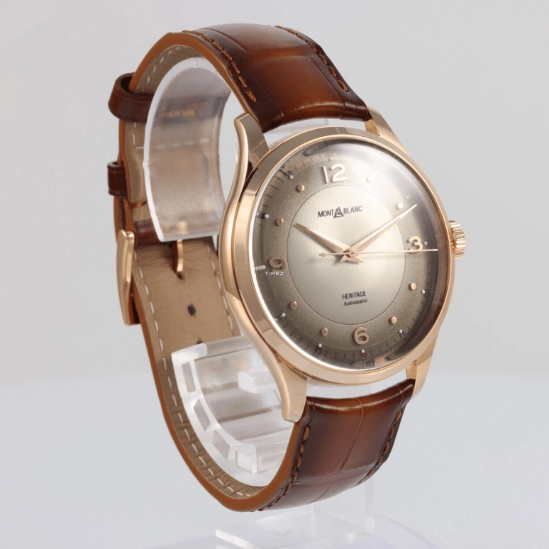 Montblanc,Heritage 40mm,40mm,Rose Gold,Brown,Automatic,Sapphire,Crystal Glass,Round,MB119946