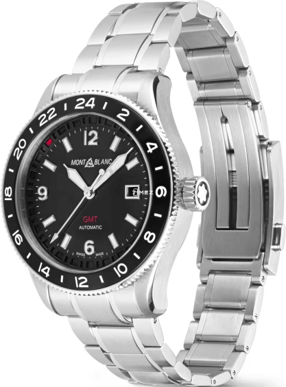 Montblanc,1858 42mm,42mm,Stainless Steel,Black,Automatic,Day,Dule Time,MB129615