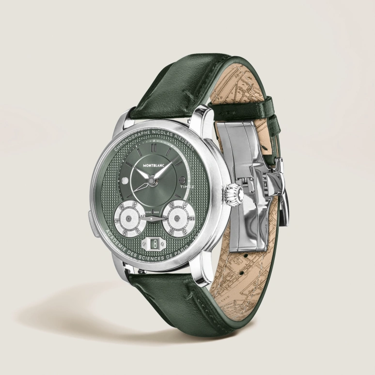 Montblanc,Nicolas Rieussec 43mm,43mm,Stainless Steel,Green,Automatic,Chronograph,Monopoussoir,Day,Dule Time,72hours,In-house Caliber,MB132947