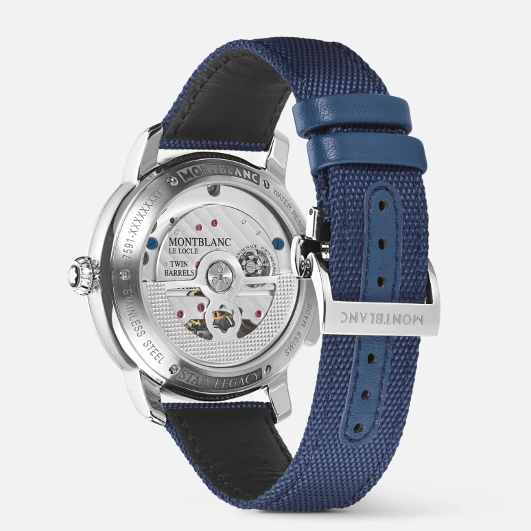 Montblanc,Star 43mm,43mm,Stainless Steel,White,Grey,Blue,Automatic,Chronograph,Day,Dule Time,Day / Night Indication,72hours,In-house Caliber,MB129764