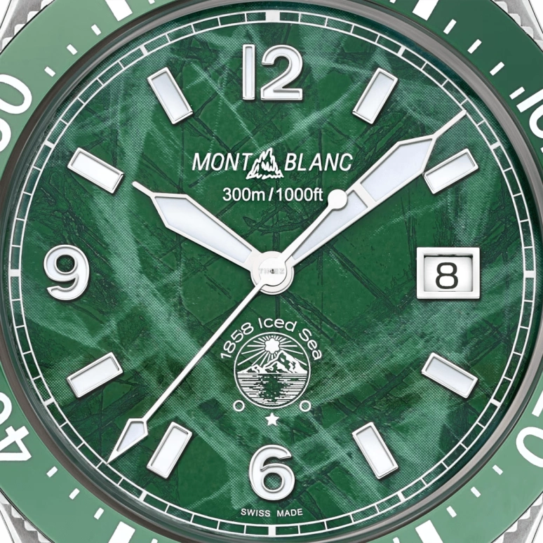 Montblanc,Iced Sea 41mm,41mm,Stainless Steel,Ceramic,Green,Automatic,Day,38hours,MB129373