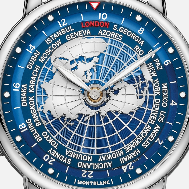 Montblanc,Star 43mm,43mm,Stainless Steel,Blue,Automatic,Dule Time,World Time,Day / Night Indication,MB126108