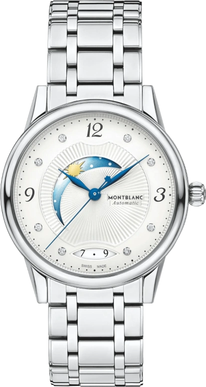 Montblanc,Star 34mm,34mm,Stainless Steel,Silver White,White,Automatic,Day,Day / Night Indication,MB112501