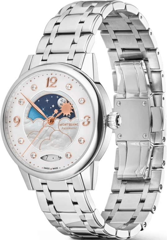 Montblanc,Boheme 34mm,34mm,Stainless Steel,White,Automatic,Day,Sapphire,MB129760