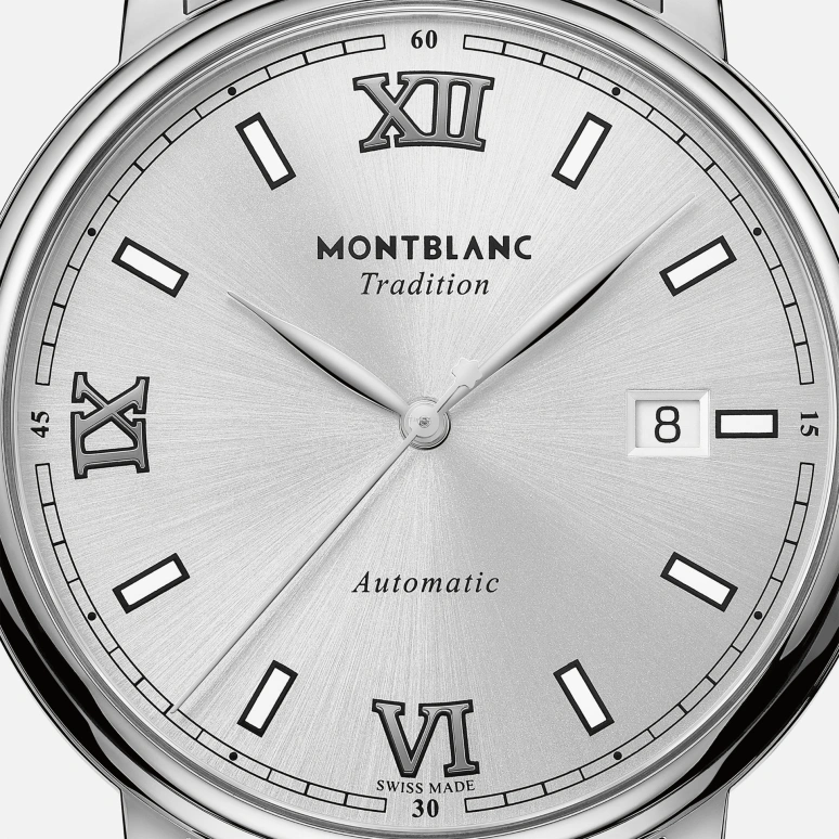 Montblanc,Tradition 40mm,40mm,Stainless Steel,Silver White,Automatic,Day,38hours,MB127770