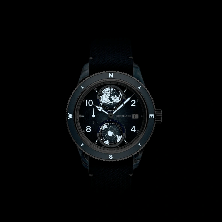 Montblanc,1858 43.50mm,43.50mm,Titanium,Composite,Blue,Automatic,Day,Dule Time,Day / Night Indication,MB134019