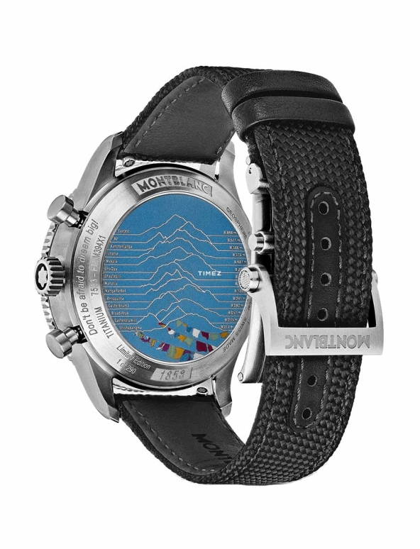 Montblanc,1858 44mm,44mm,Titanium,Grey,Automatic,Chronograph,Day,World Time,MB130811