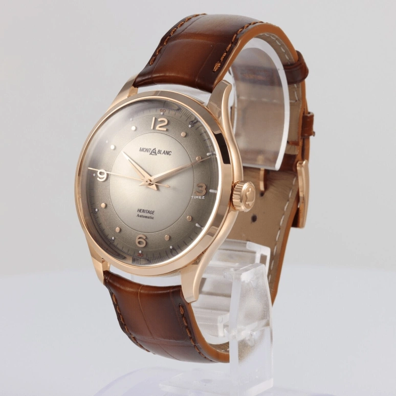Montblanc,Heritage 40mm,40mm,Rose Gold,Brown,Automatic,Sapphire,Crystal Glass,Round,MB119946