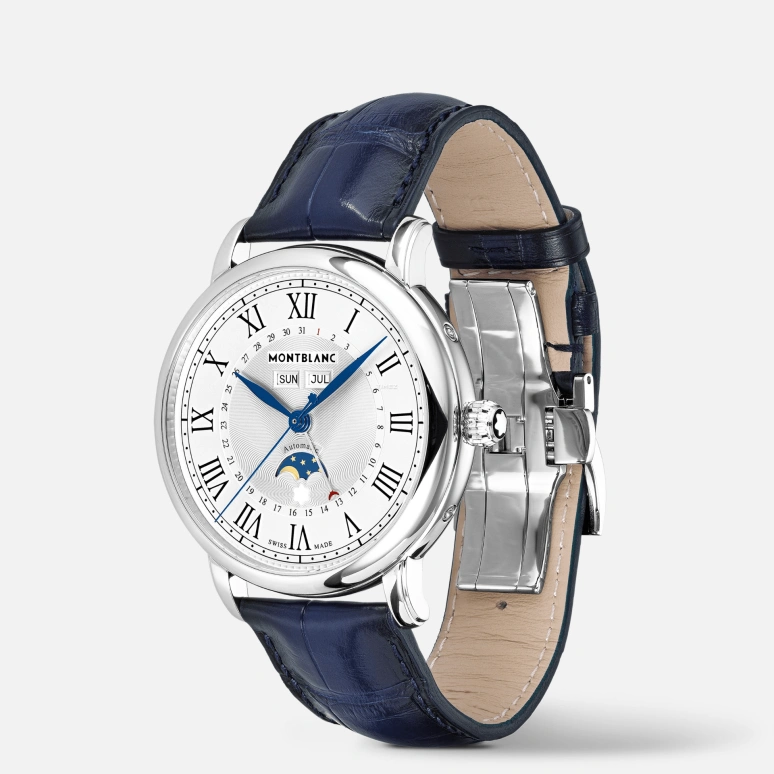 Montblanc,Star 42mm,42mm,Stainless Steel,White,Automatic,Moonphase,Month,Date,Day,Sapphire,Crystal Glass,Round,MB119955
