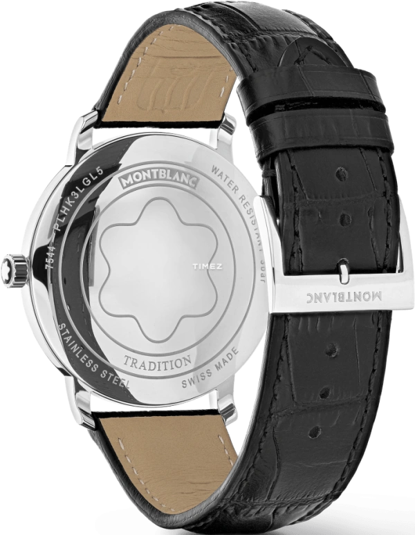 Montblanc,Tradition 40mm,40mm,Stainless Steel,Silver White,White,Quartz,Day,Sapphire,Crystal Glass,MB127775