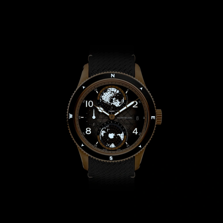 Montblanc,1858 42mm,42mm,Rose Gold,Ceramic,Grey,Automatic,Day,Dule Time,Day / Night Indication,MB134018