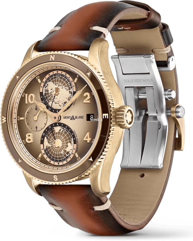 Montblanc,1858 42mm,42mm,Bronze,Brown,Automatic,Day,World Time,Day / Night Indication,MB128504