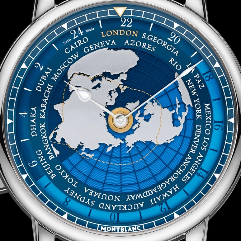 Montblanc,Star 43mm,43mm,Stainless Steel,Blue,Automatic,World Time,Day / Night Indication,MB131627