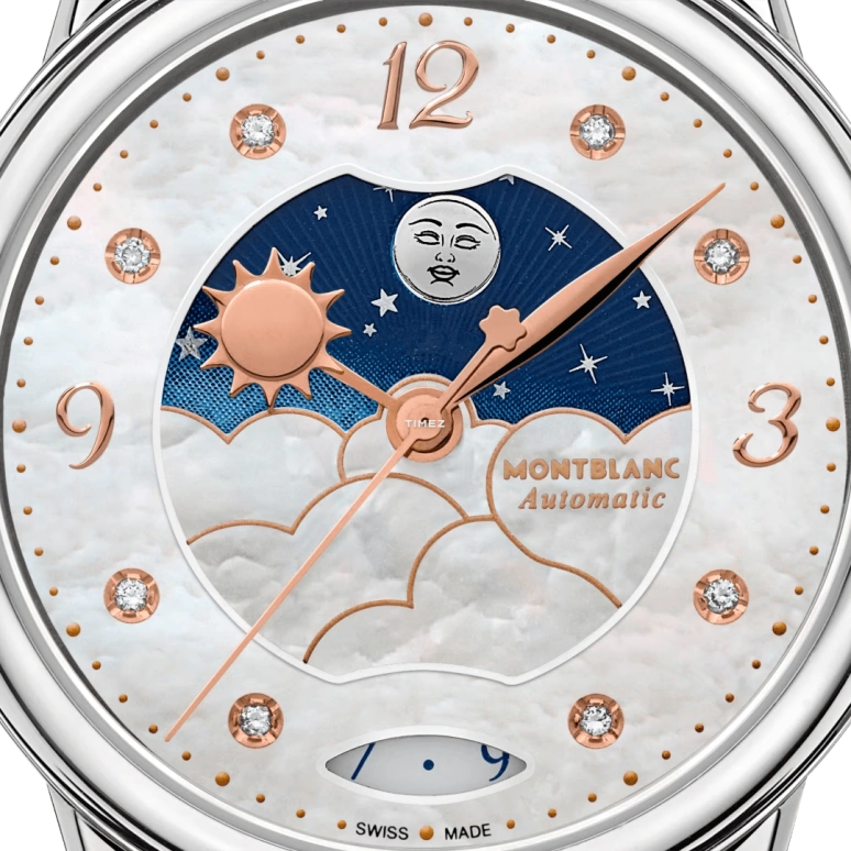 Montblanc,Boheme 30mm,30mm,Stainless Steel,White,Automatic,Day,Day / Night Indication,MB129756