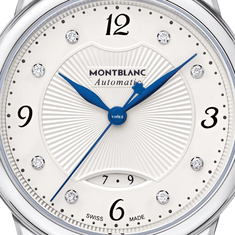 Montblanc,Boheme 30mm,30mm,Stainless Steel,Silver White,Automatic,Day,Sapphire,Crystal Glass,U0111055