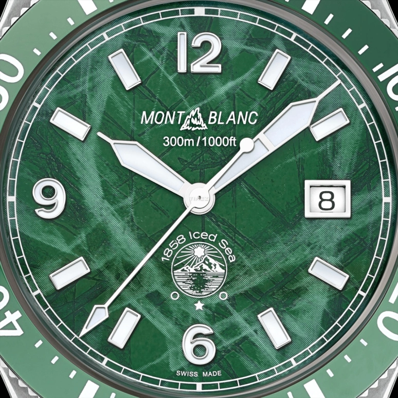 Montblanc,Iced Sea 41mm,41mm,Stainless Steel,Ceramic,Green,Automatic,Day,38hours,MB129765