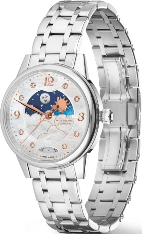 Montblanc,Boheme 30mm,30mm,Stainless Steel,White,Automatic,Day,Sapphire,MB129757