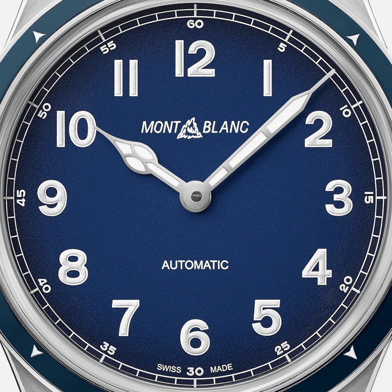 Montblanc,1858 40mm,40mm,Stainless Steel,Stainless Steel,Blue,Automatic,38hours,In-house Caliber,MB126758