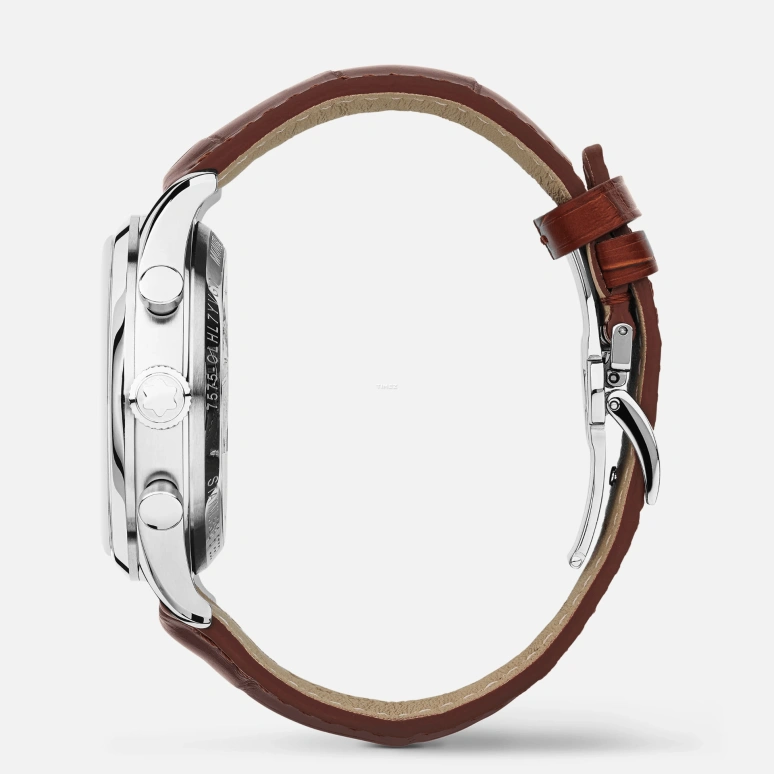 Montblanc,Heritage 41mm,41mm,Stainless Steel,Brown,Automatic,Chronograph,Sapphire,Crystal Glass,MB128671