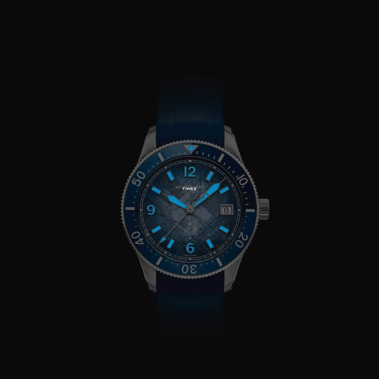 Montblanc,Iced Sea 38mm,38mm,Stainless Steel,Aluminum Oxide,Blue,Automatic,Day,38hours,MB134023