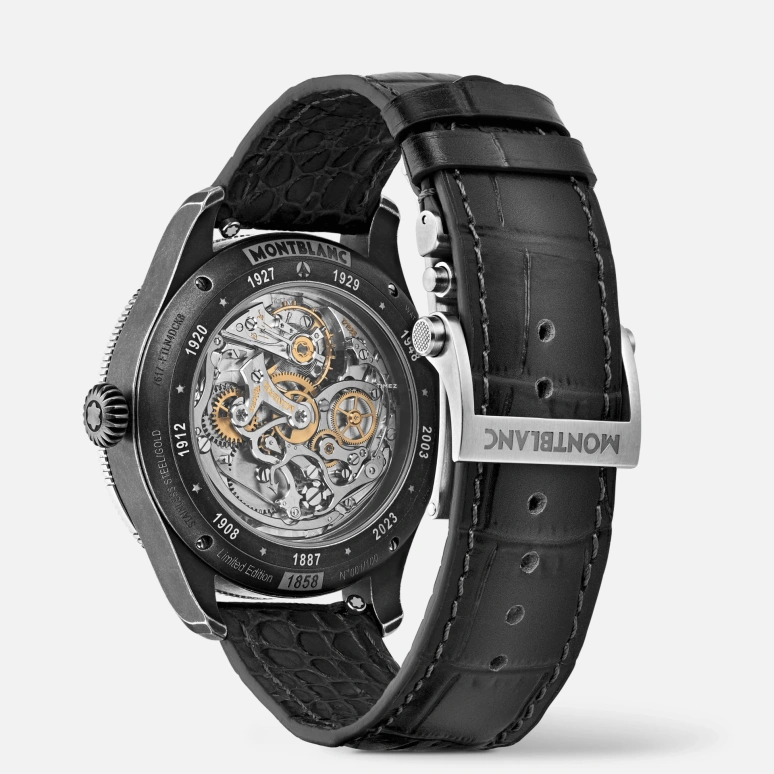 Montblanc,1858 42.50mm,42.50mm,White Gold,Grey,Handwound,Chronograph,55hours,MB133246