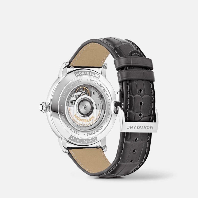 Montblanc,Star 42mm,42mm,Stainless Steel,Grey,Automatic,Moonphase,Day,MB130959