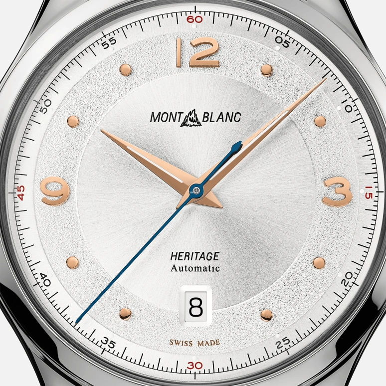 Montblanc,Heritage 39mm,39mm,Stainless Steel,Silver White,Automatic,Day,38hours,MB128672