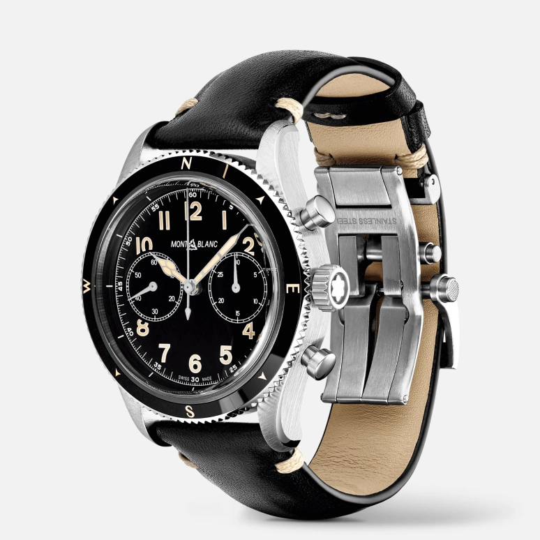 Montblanc,1858 42mm,42mm,Stainless Steel,Black,Automatic,Chronograph,Sapphire,Crystal Glass,MB126915