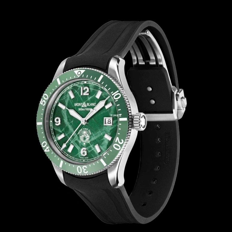 Montblanc,Iced Sea 41mm,41mm,Stainless Steel,Ceramic,Green,Automatic,Day,38hours,MB129765