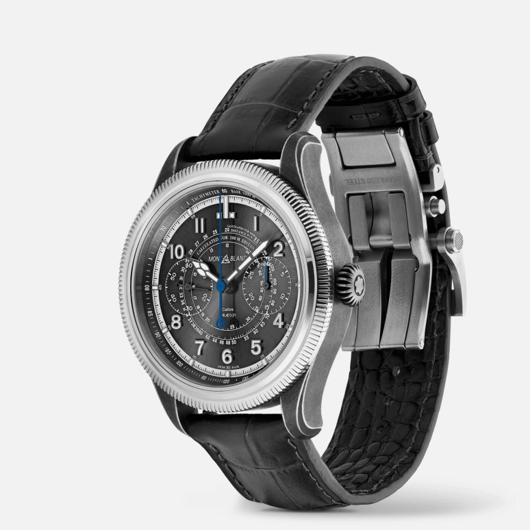 Montblanc,1858 42.50mm,42.50mm,White Gold,Grey,Handwound,Chronograph,55hours,MB133246