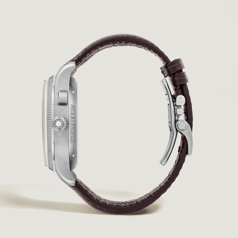 Montblanc,1858 44mm,44mm,Stainless Steel,White Gold,Wine Red,Handwound,Chronograph,Monopoussoir,Rattrapante,MB134029