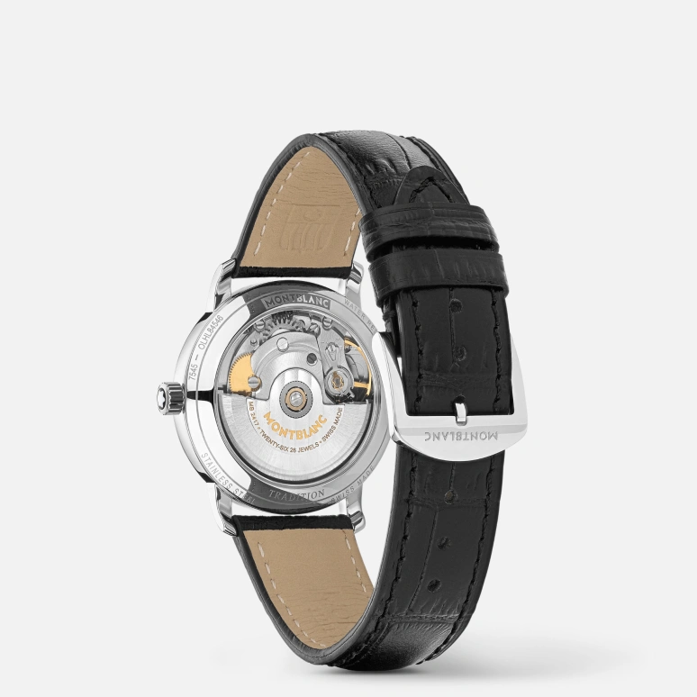 Montblanc,Tradition 32mm,32mm,Stainless Steel,Silver,Grey,Automatic,Day,38hours,MB127751